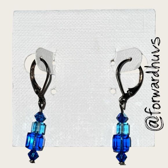 Bundle Sale 3 for $15 | Hand Crafted Blue Bead Earrings – Multi-Tone Beads - Picture 3 of 7